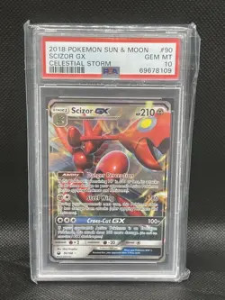 Pokemon Scizor GX Celestial Storm #90 PSA 10 Gem Mint 2018 - Image 1