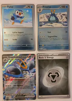 Pokemon TCG Empoleon ex Evolution Lot – Piplup Line + EX + Holo Energy - Image 1