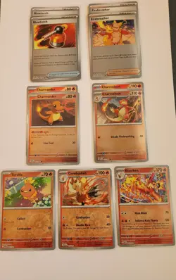 Pokemon TCG Playable Fire Deck Core Mini Charmander Charmeleon + Blaziken Line - Image 1
