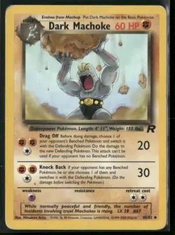 Dark Machoke 40/82 Uncommon Team Rocket Pokemon Damaged - Image 1