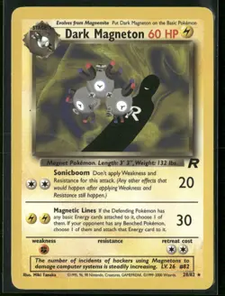 Dark Magneton 28/82 Rare Team Rocket Pokemon Heavily Played - Image 1