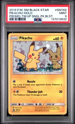 Pikachu 2019 Pokemon Black Star Promo PSA 9 #SM162 - Image 1