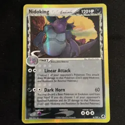 2006 Pokemon EX Dragon Frontiers Delta Species #6 Nidoking Holo w/ Crease - Image 1