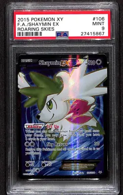 PSA MINT 9 Pokemon TCG Shaymin EX (106 Full Art) 106/108 Roaring Skies Holo - Image 1