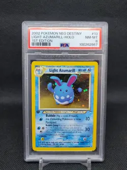 2002 Light Azumarill 13/105 1st Edition Neo Destiny Holo Rare PSA 8 Pokemon TCG - Image 1