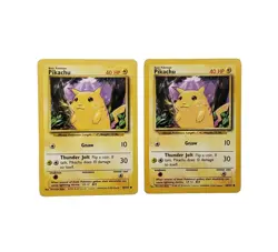 2000 Pokemon PIKACHU 87/130 Base Set 2 X2 LOT Vintage WOTC Common LP - Image 1