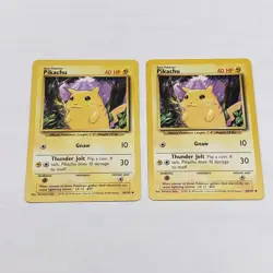 2000 Pokemon PIKACHU 87/130 Base Set 2 X2 LOT Vintage WOTC Common LP - Image 2