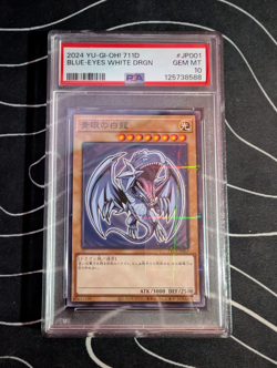 Yugioh PSA 10 Graded Blue Eyes White Dragon 711D-JP001 Promo Japanese Exclusive - Image 1