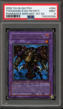 Yu-Gi-Oh! Thousand Eyes Restrict Pharaoh's Servant 1st Edition PSV-084 PSA 9 - Image 1