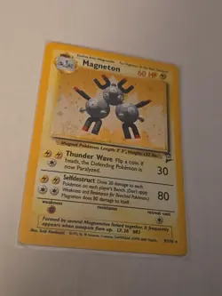 Vintage 1999 Base Set 2 Magneton Holographic Pokemon Card Rare 9/130 - Image 3