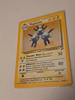 Vintage 1999 Base Set 2 Magneton Holographic Pokemon Card Rare 9/130 - Image 4