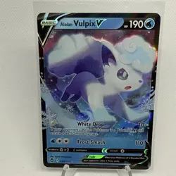 Pokemon Silver Tempest #33 Alolan Vulpix V Rare Holo Card Near Mint - Image 1