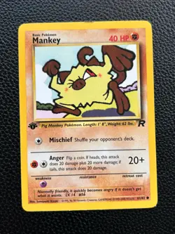 Mankey 61/82 1st Edition Team Rocket Non Holo Pokemon Card - Image 1