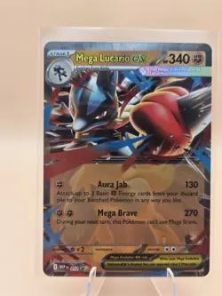 Mega Lucario EX 012 Me: Mega Evolution Promo Holo Pokemon Card NM - Image 1