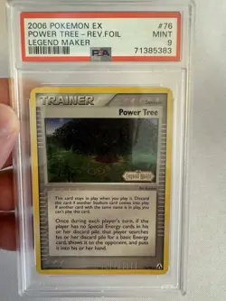 2006 Pokemon - Power Tree Reverse Holo Trainer EX Legend Maker 76/92 PSA 9 Mint! - Image 1