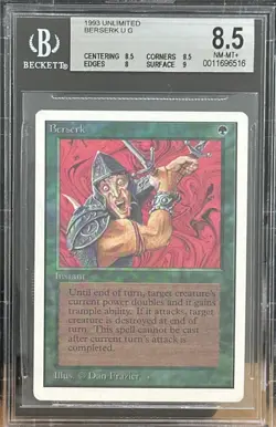 Vintage 1993 Unlimited Berserk Magic the Gathering BGS 8.5 Near-Mint - Mint+ - Image 1