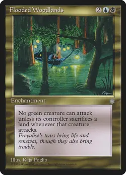 Flooded Woodlands - MtG Ice Age - Rare NM 1995 - Image 1