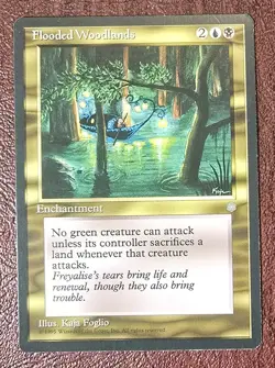 Flooded Woodlands - MtG Ice Age - Rare NM 1995 - Image 2