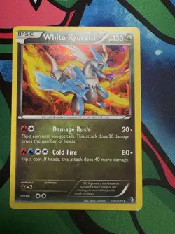 Pokemon TCG White Kyurem 2012 102/149 Boundaries Crossed Holo Rare - Image 1