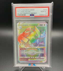 Pokemon TCG: Sword and Shield; Silver Tempest, Lugia Vstar Rainbow Rare, PSA 10. - Image 1