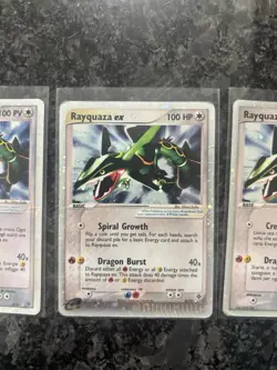 3x Lot Rayquaza ex 97/97 Dragon Holo 2003 Pokemon Card 1 English 2 Italian - Image 3