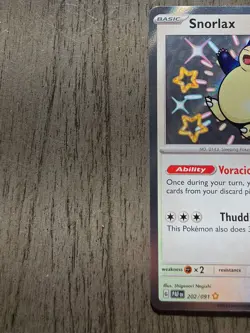 Pokemon TCG Snorlax 202/091 Shiny Holo Rare Paldean Fates Near Mint - Image 2