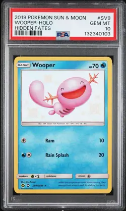 2019 POKEMON HIDDEN FATES #SV9 WOOPER HOLO BABY SHINY PSA 10 GEM MINT 💎 - Image 1