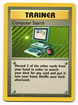 Computer Search 71/102 Rare Base Set Pokemon NM - Image 1