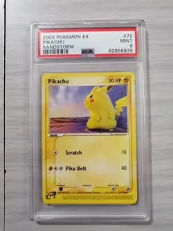 2003 POKEMON EX SANDSTORM #72 PIKACHU PSA 9 - Image 1