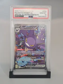 2025 POKEMON DRI EN-DESTINED RIVALS #234 TEAM ROCKET'S CROBAT EX PSA 10 - Image 1