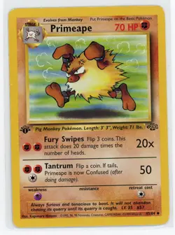 Pokemon TCG - Primeape 43/64 - Jungle - 1st Edition Uncommon - Image 1