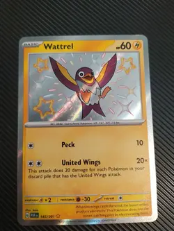 Wattrel 145/091 - Paldean Fates Shiny Holo Rare Pokemon TCG S&V NM - Image 1