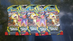 Pokemon Mega Evolution Perfect Order Sealed Sleeved Booster 5 Pack Lot - Image 1