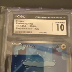 TYNAMO -CGC 10 GEM MINT #113 - 2025 Pokemon BLK EN-BLACK BOLT ILLUSTRATION RARE - Image 3