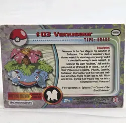 1999 Topps Pokemon TCG Venusaur #03 Non-Holo TV Series 1 Blue Logo - Image 2