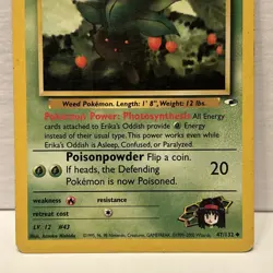 Pokemon TCG Erika's Oddish Gym Heroes 47/132 Unlimited Uncommon LP EXCELLENT - Image 3