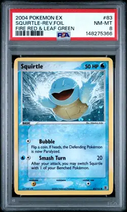 2004 Pokemon EX Fire Red & Leaf Green Squirtle-Reverse Foil #83 NM-MT 8 *NEW* - Image 1