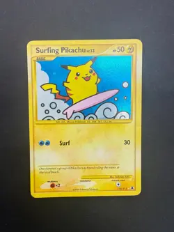 Pokemon TCG Surfing Pikachu 114/111 2009 Rising Rivals Secret Rare LP - Image 3