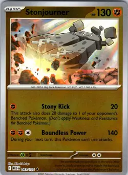 Stonjourner 081/132 ME01: Mega Evolution Pokemon TCG NM Reverse Holo - Image 1