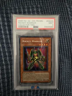 2005 Yu-Gi-Oh! Rocket Warrior CT2-EN005 Collector's Tin Secret Rare Promo PSA 9 - Image 4