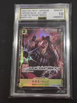 One Piece TCG: Capone Bege (Alt Art) OP11-101 SR A Fist of Divine Speed AGS 10 - Image 1