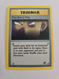 Vintage 1999 Trainer Card The Boss's Way Team Rocket Pokemon Card 73/82 Uncommon - Image 1