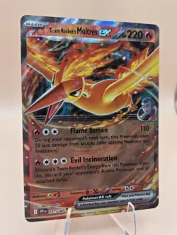 Team Rockets Moltres EX 31/182 Sv10: Destined Rivals Holo Card NM Condition - Image 2