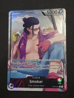Smoker OP10-001 Alternate Alt Art Leader Parallel One Piece Card Game TCG NM - Image 1