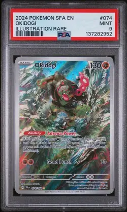 PSA 9 Okidogi #074/64 Illustration Rare - Shrouded Fable Pokemon TCG Card - Image 1