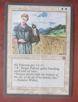 SORAYA THE FALCONER mtg Unplayed DAMAGED Homelands ROLLER IMPRESSION Rare - Image 1