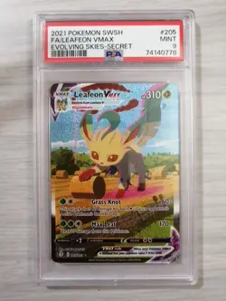 2021 POKEMON SWORD & SHIELD EVOLVING SKIES SECRET FULL ART/LEAFEON VMAX PSA 9 - Image 1