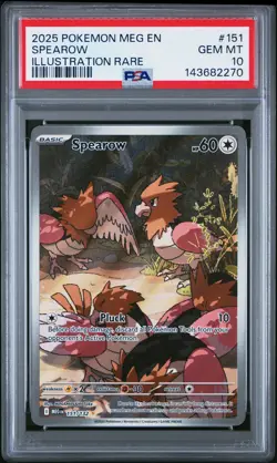 PSA 10 Spearow 151 Illustration Rare Pokemon Mega Evolution - Image 1