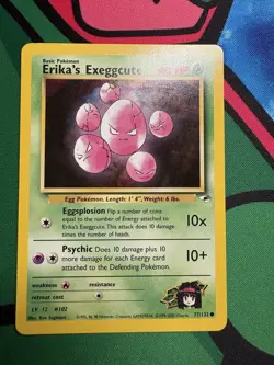 Pokemon TCG Erika's Exeggcute 77/132 Common Unlimited Gym Heroes VLP - Image 1