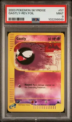 2003 POKEMON Skyridge Ghastly-REVERSE FOIL 57 PSA 9 POP 64 - Image 1